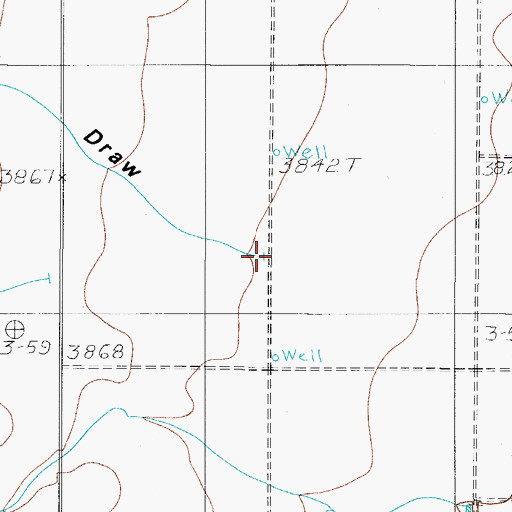 Topographic Map of Washburn Draw, TX