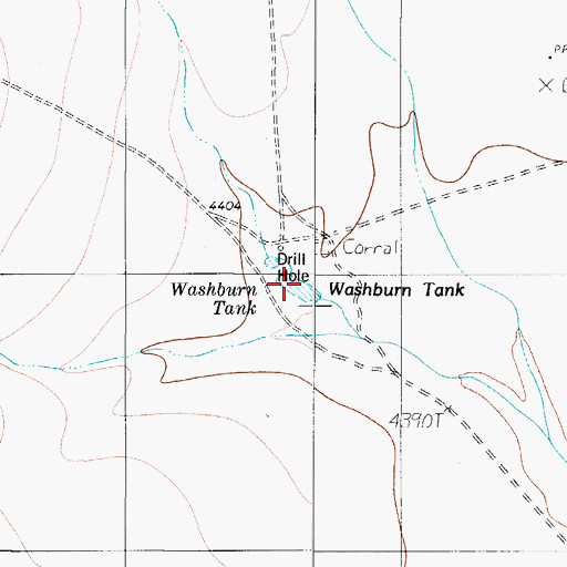 Topographic Map of Washburn Tank, TX