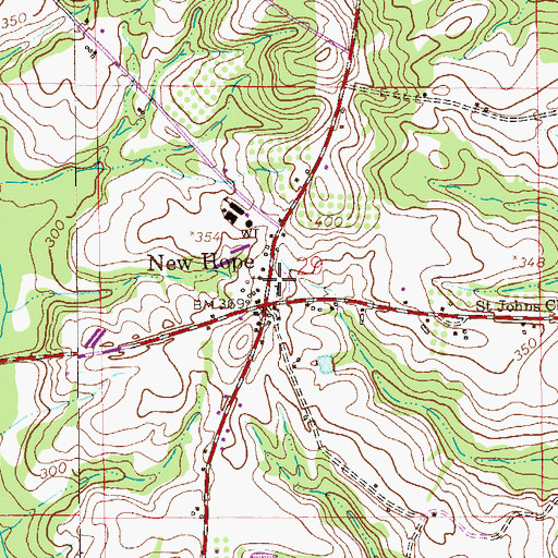Topographic Map of New Hope Cemetery, AL