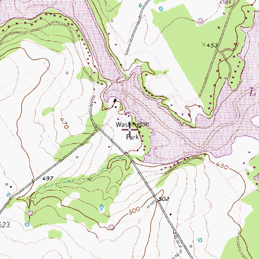 Topographic Map of Washington Park, TX