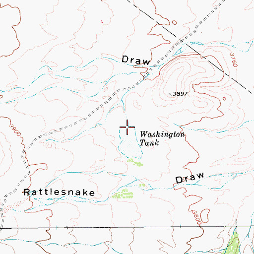 Topographic Map of Washington Tank, TX