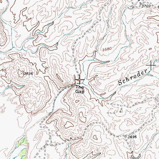 Topographic Map of Water Canyon, TX