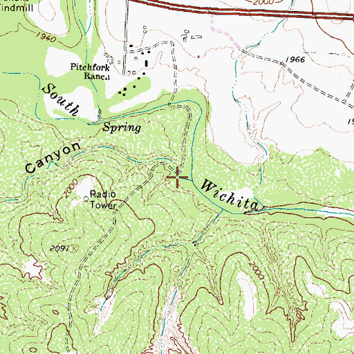 Topographic Map of Water Canyon, TX