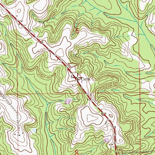 Topographic Map of Perdue Cemetery, AL