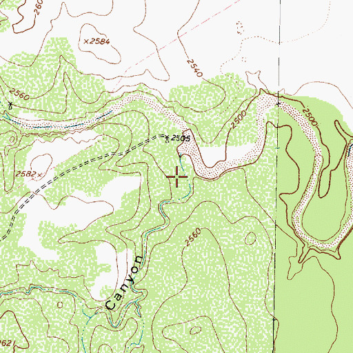 Topographic Map of Water Canyon, TX