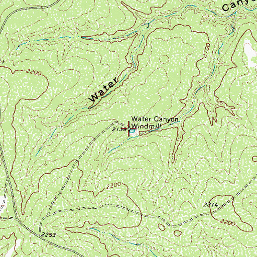 Topographic Map of Water Canyon Windmill, TX