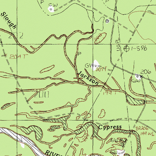 Topographic Map of Water Gap Slough, TX