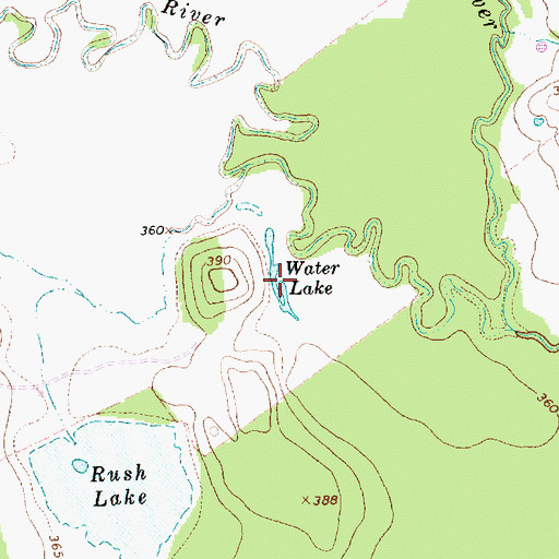 Topographic Map of Water Lake, TX