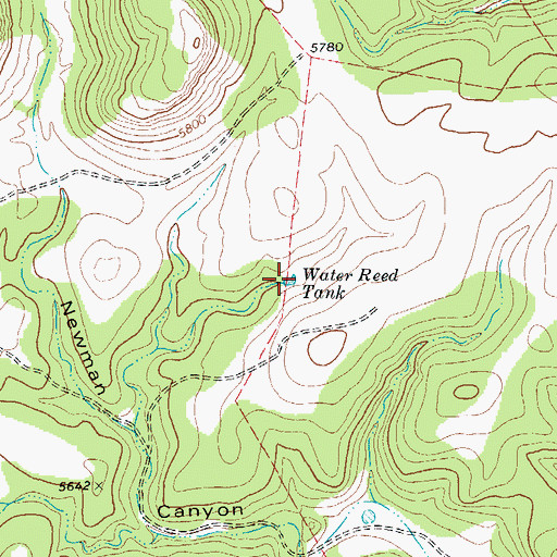 Topographic Map of Water Reed Tank, TX