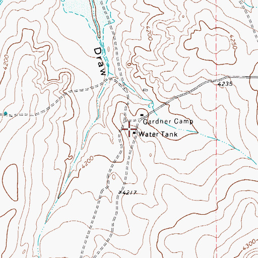 Topographic Map of Water Tank, TX