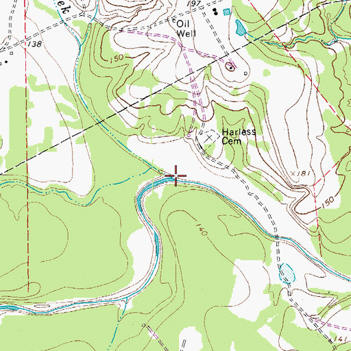 Topographic Map of Waterhole Creek, TX