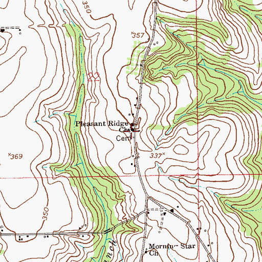 Topographic Map of Pleasant Ridge Cemetery, AL