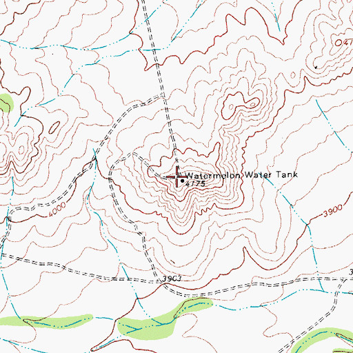 Topographic Map of Watermelon Water Tank, TX