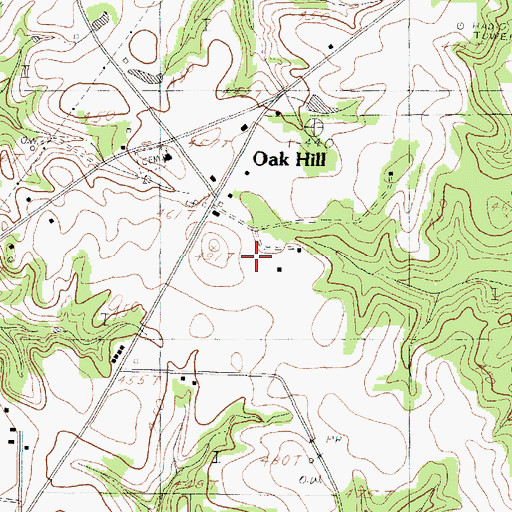 Topographic Map of Waters Chapel, TX