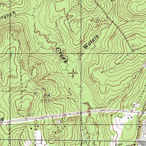 Topographic Map of Waters Spring Branch, TX