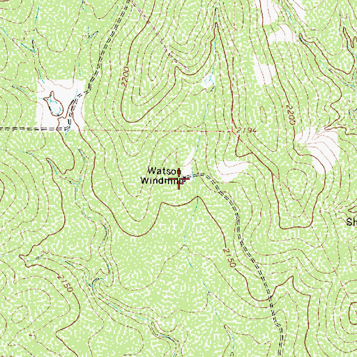 Topographic Map of Watson Windmill, TX