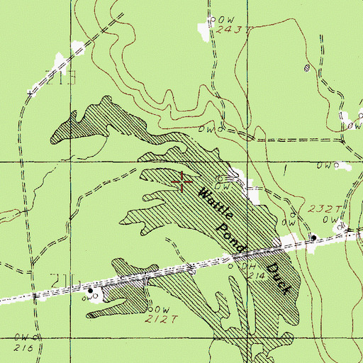 Topographic Map of Wattle Duck Pond, TX