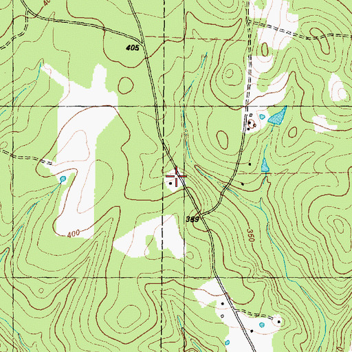 Topographic Map of Watts School, TX