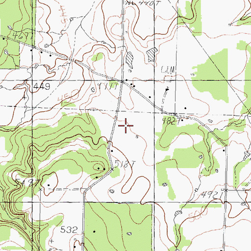 Topographic Map of Watts School, TX