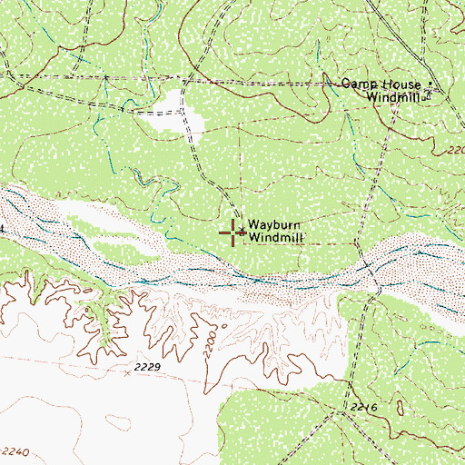 Topographic Map of Wayburn Windmill, TX