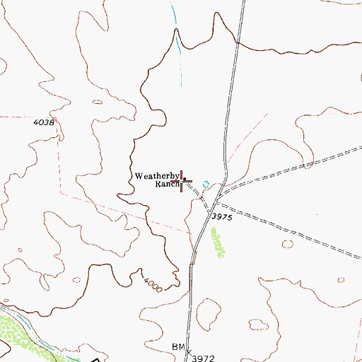 Topographic Map of Weatherby Ranch, TX
