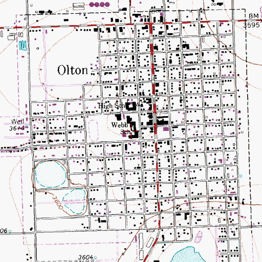 Topographic Map of Webb Elementary School, TX