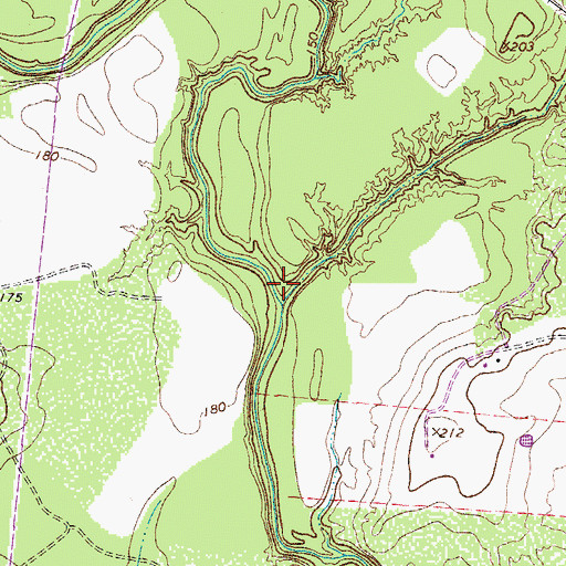 Topographic Map of Weedy Creek, TX