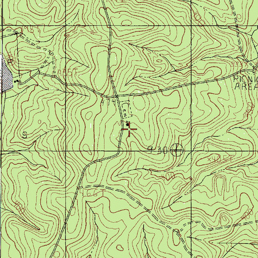 Topographic Map of Weeks Chapel, TX
