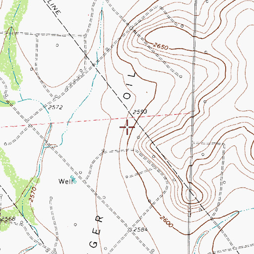 Topographic Map of Weger Oil Field, TX
