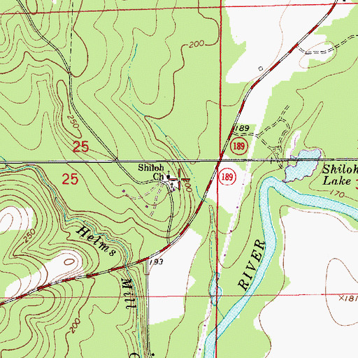Topographic Map of Shiloh Cemetery, AL