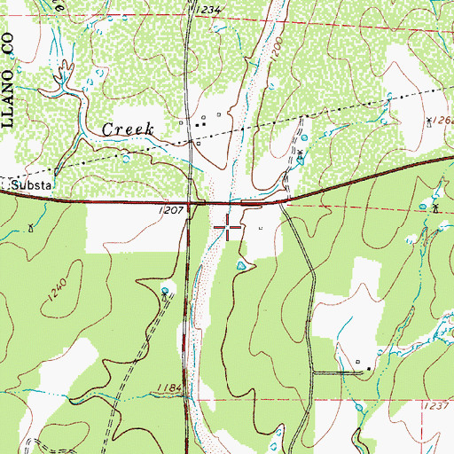Topographic Map of Weide Creek, TX