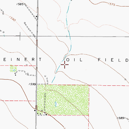 Topographic Map of Weinert Oil Field, TX