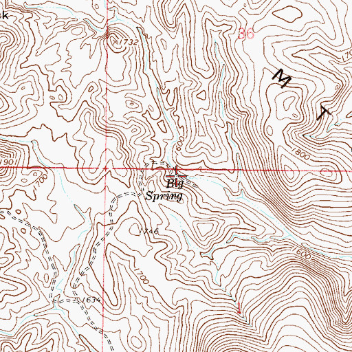 Topographic Map of Big Spring, AZ