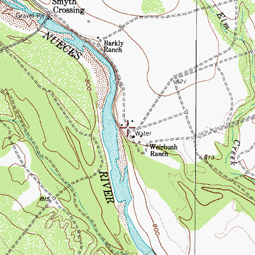 Topographic Map of Weirbush Ranch, TX