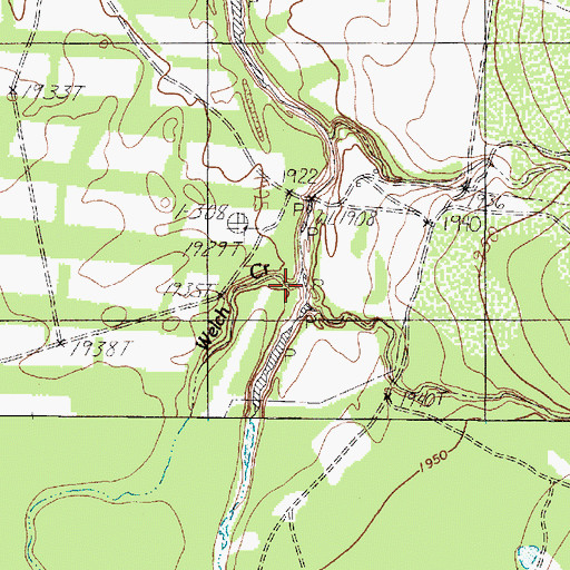 Topographic Map of Welch Creek, TX