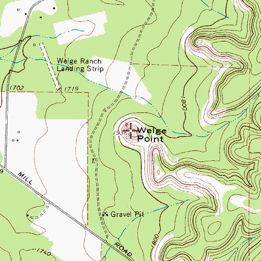 Topographic Map of Welge Poing, TX