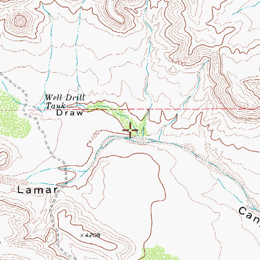 Topographic Map of Well Drill Draw, TX
