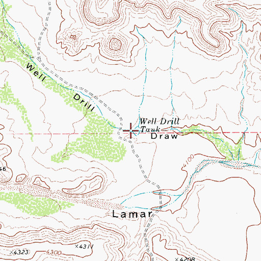 Topographic Map of Well Drill Tank, TX