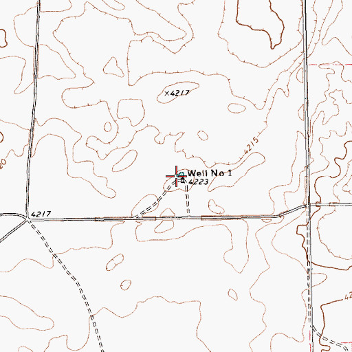 Topographic Map of Well Number One, TX