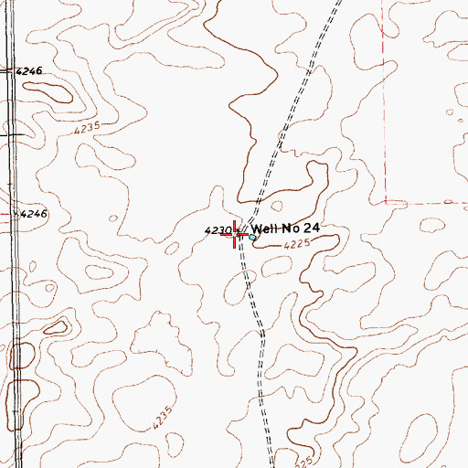 Topographic Map of Well Number Twentyfour, TX