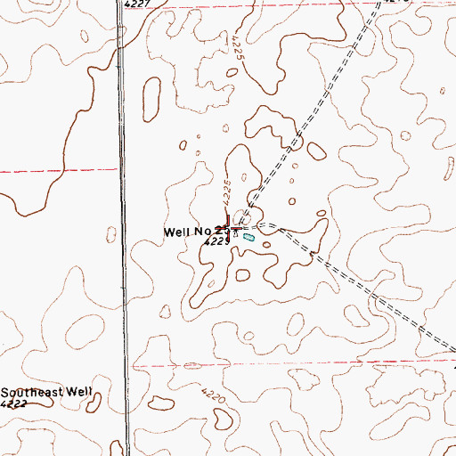 Topographic Map of Well Number Twentyfive, TX