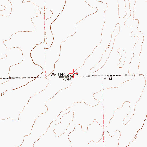 Topographic Map of Well Number Twentyseven, TX