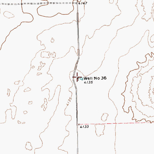 Topographic Map of Well Number Thirtysix, TX