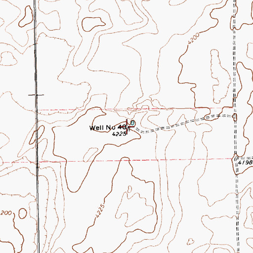 Topographic Map of Well Number Forty, TX