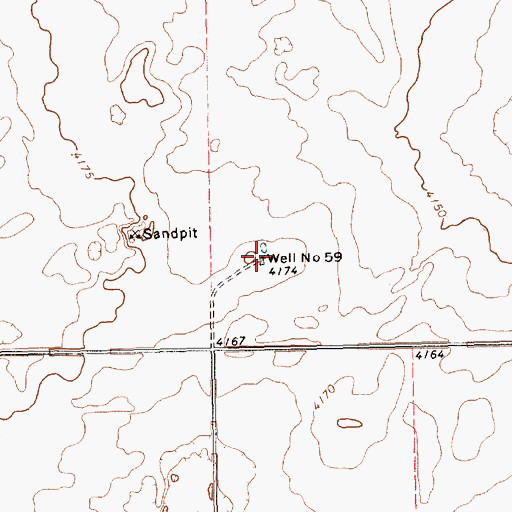 Topographic Map of Well Number Fiftynine, TX