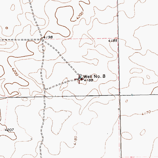 Topographic Map of Well Number Eight, TX