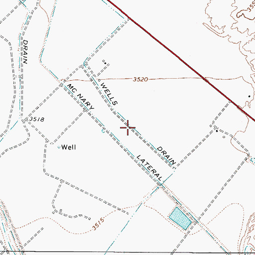 Topographic Map of Wells Drain, TX