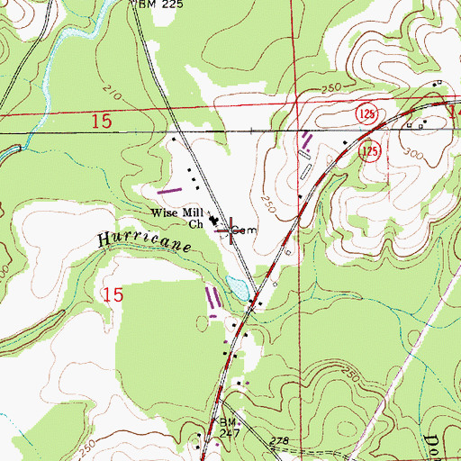 Topographic Map of Wise Mill Cemetery, AL