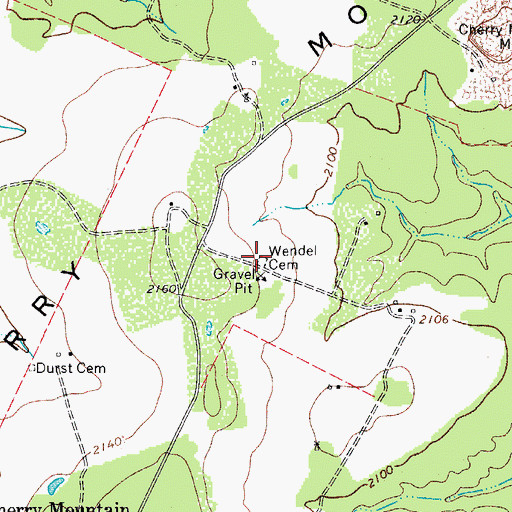 Topographic Map of Wendel Cemetery, TX