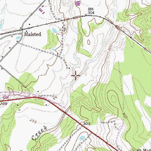 Topographic Map of Wertzner Creek, TX